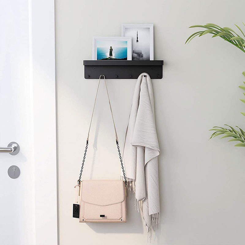 Giá Kim Loại Màu Đen Gắn Tường Treo Chìa Khóa / Đồ Dùng Nhà Bếp / Ban Công Tiện Lợi