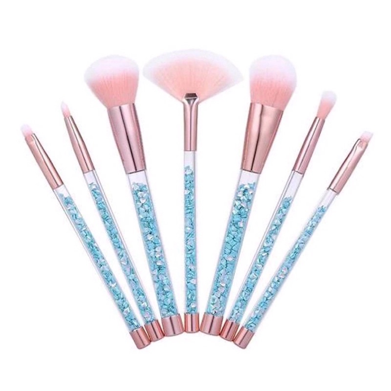 Bộ 7 cọ trang điểm cá nhân dạng túi lấp lánh