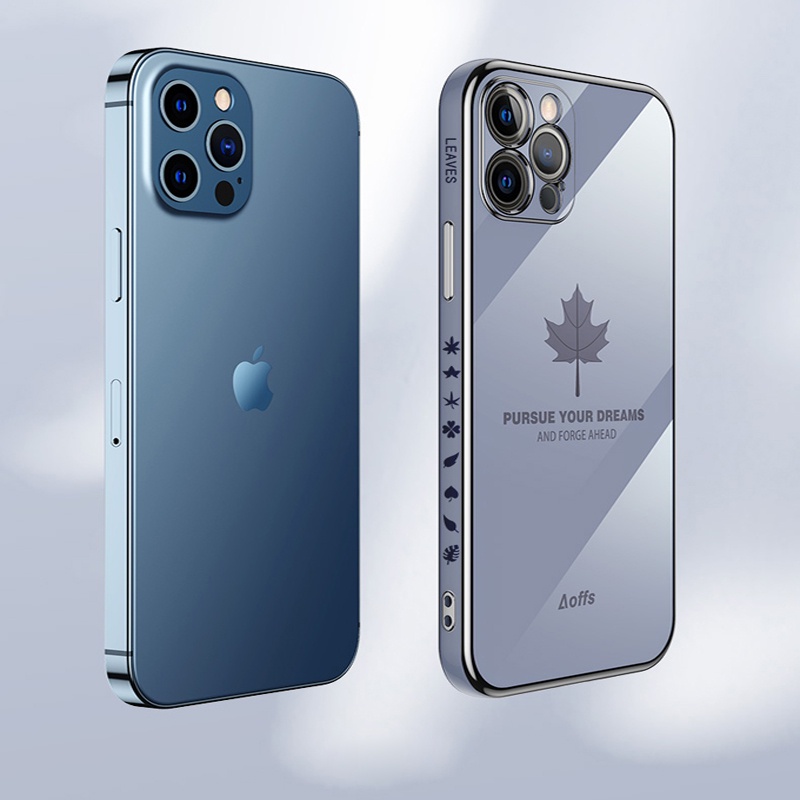 Ốp Điện Thoại Viền Vuông In Họa Tiết Lá Phong 6D Cho iNfinix Tecno 18 Pova 2 POP 5 LTE Zero X Pro Neo