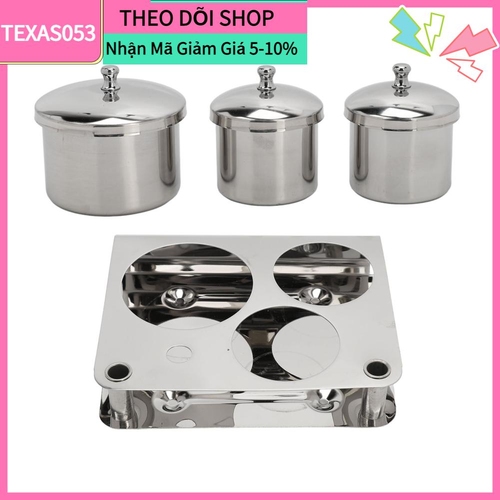 Texas053 Người giữ bột làm móng bằng thép không gỉ Làm dày Cứng chắc chống bụi Bề mặt mịn Thiết bị nghệ thuật Cốc có nắp đậy