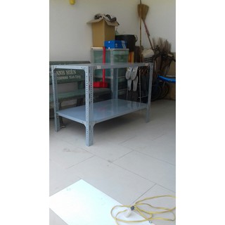 kệ sắt v lỗ 2 tầng cao 80cm