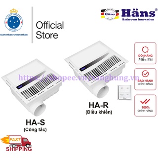 Quạt thông gió kèm sưởi thổi lắp âm trần Hans HA-S HA-R