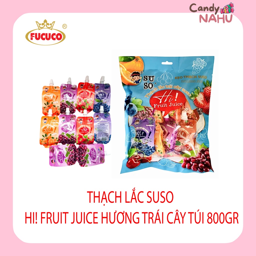 Thạch lắc Suso | Hi! Fruit Juice hương trái cây túi 800gr
