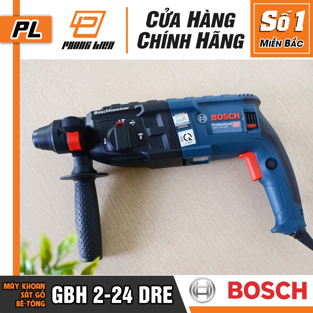 [Chính Hãng] Máy Khoan Búa Bosch GBH 2-24 DRE (24MM-790W) - Chuyên Khoan Bê Tông, Có Đục