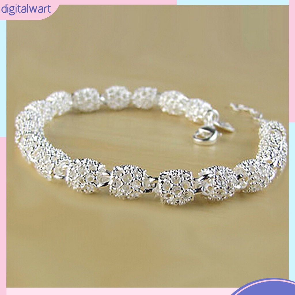 Vòng đeo tay dây kim loại mạ bạc thời trang cho nữ