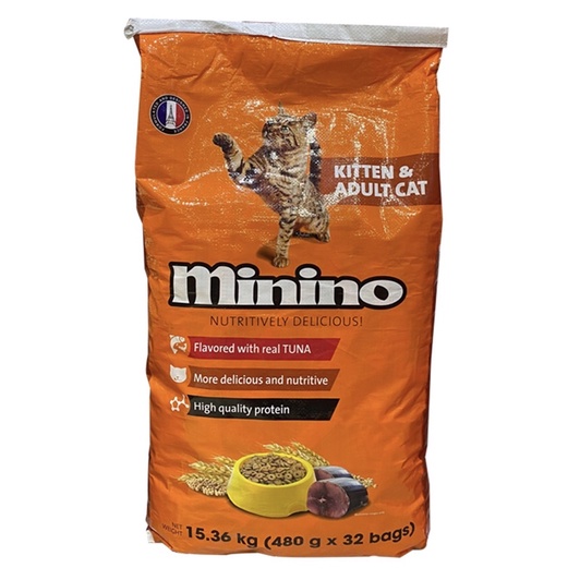 [15,36kg] Hạt Minino vị Cá Ngừ cho mèo ( 480gr x 32 gói )