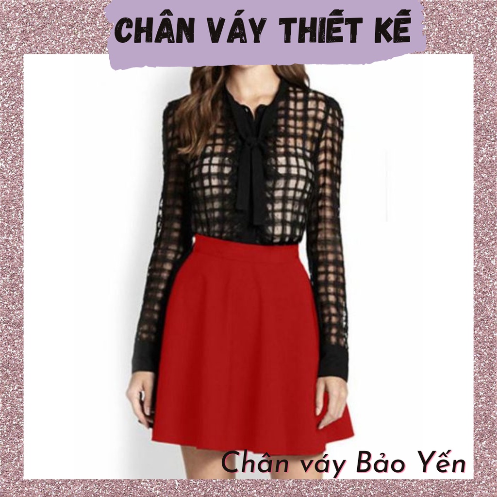 Chân váy xòe đỏ ngắn trên gối - M51
