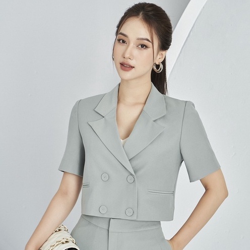 Áo Vest Nữ Cộc Tay Lửng 4 Cúc Dáng Công Sở Thời Trang By LEMIA Design - 22AV014