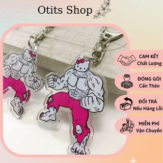 Móc khóa hello kitty đô vật cute đôi nam nữ, Móc khóa hello kitty đỏ dễ thương treo balo mini