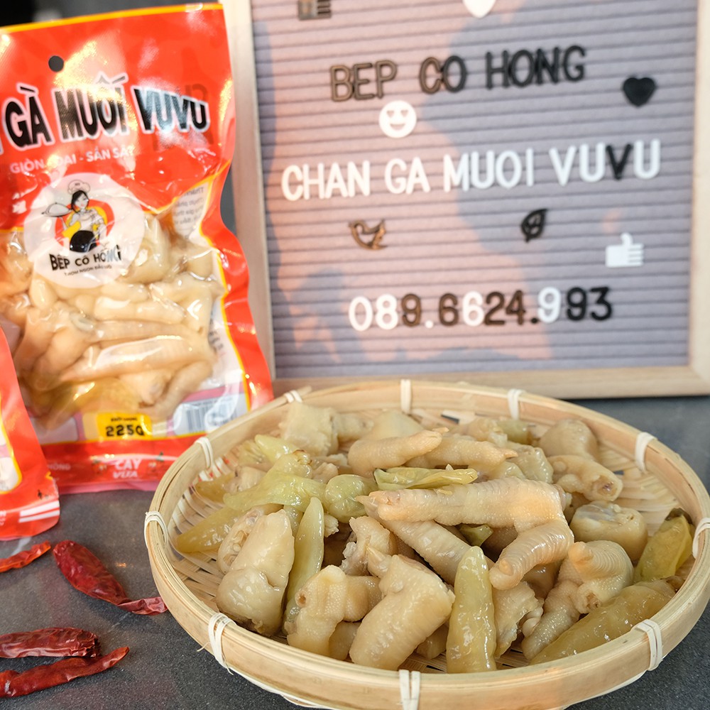 Đồ Ăn Vặt Việt Nam Chân Gà Siêu Cay VuVu Muối Ớt Bếp Cô Hồng Gói 125g | BigBuy360 - bigbuy360.vn