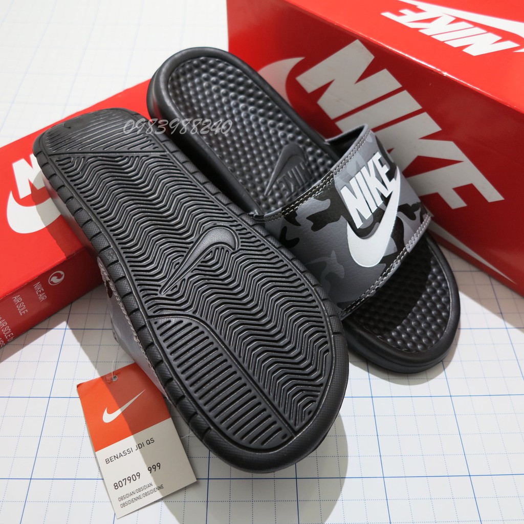 [Hộp Nike] Dép Nike Nk camo rằn ri quai ngang nam nữ đầy đủ tem, mác, lót dày, tem size in nhiệt trong lót, tặng hộp hãn