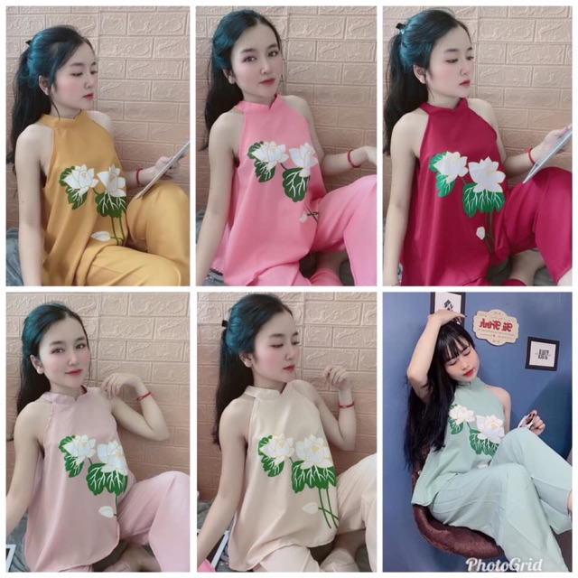 Set bộ yếm hoa sen