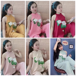 Set bộ yếm hoa sen