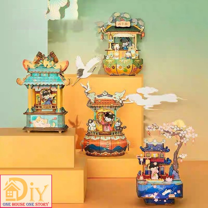 Hộp âm nhạc Music Box tự lắp ráp bằng gỗ 3D DIY NANCI - ROBOTIME - Quà tặng sinh nhật giáng sinh tự 