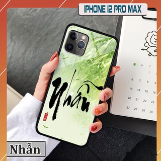 Ốp lưng kính 3D iPhone 12 Pro Max- chữ thư pháp ý nghĩa