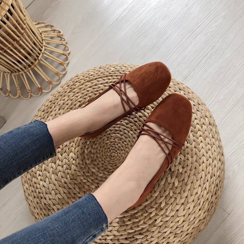Giày búp bê Mary Jane đế bệt phối ngọc trai phong cách cổ điển dành cho nữ