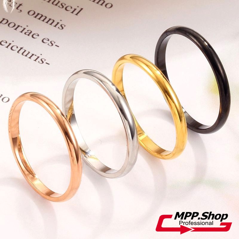 Sỉ nhẫn titan bảng mo tròn 1mm siêu đẹp, bền màu
