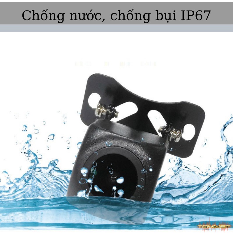 Camera lùi AHD chất lượng hình ảnh 1080P siêu nét, chân lắp cánh bướm giúp camera xoay lên xuống 1 cách linh hoạt,TOMMET