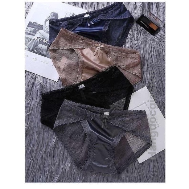 Combo 5 Quần Lót Ren Phi Lụa Cao Cấp, Quần Lót Nữ Mềm Mịn Siêu Thoáng Mát