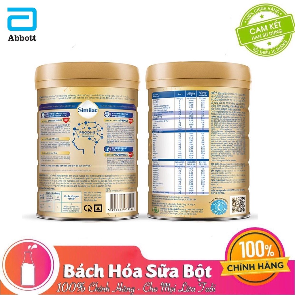 Sữa Bột Similac IQ 5HMOs số 1/2/3/4 - Lon 900g