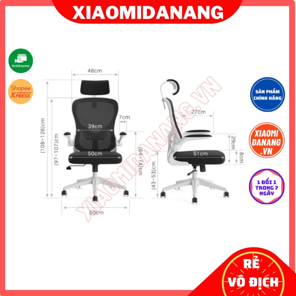 Ghế Xoay Công Thái Học Xiaomi Youpin HBADA 4D 5D Lưng Kép Chuẩn Ergonomic 1S / HDNY163
