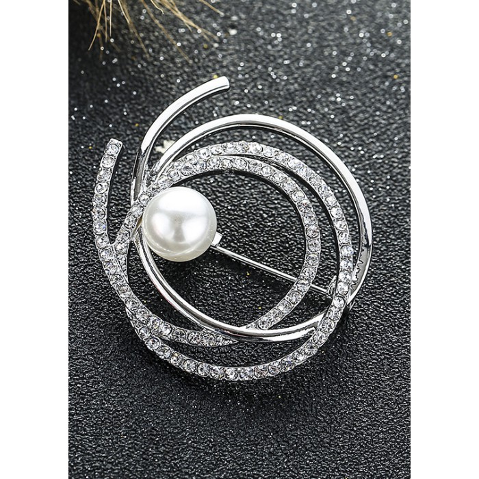 Cài áo thời trang hình tròn đính đá sang trọng GC46