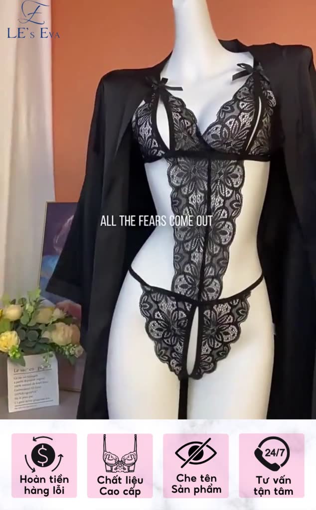 Đồ lót sexy, bộ đồ ngủ bodysuit liền thân dây phối ren siêu sexy xẻ ngực, xẻ đáy gợi cảm quyến rũ 5613 - LESEVA STORE | BigBuy360 - bigbuy360.vn