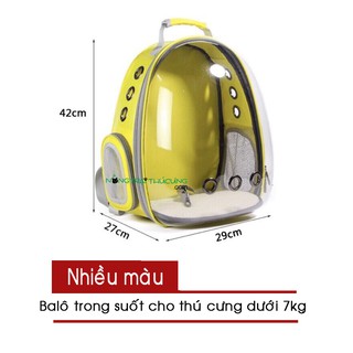 Balo Phi Hành Gia Dành Cho Chó Mèo - Balo Trong Suốt Cho Bé < 7kg (Nhiều màu) - [Nông Trại Thú Cưng]