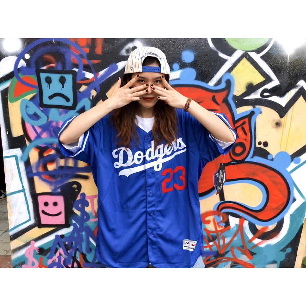 Áo bóng chày Mlb la dodgers jersey hiphop kpop Thun ba lỗ unisex nam nữ big over size thể thao gym Áo bóng rổ
