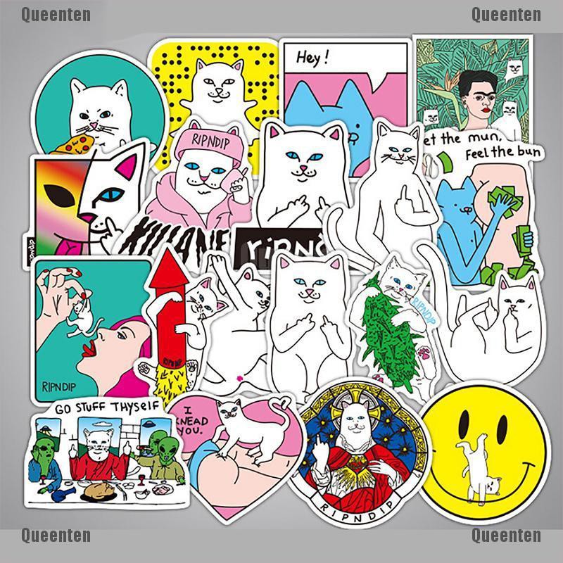 ★Queen★50Pcs Funny RIPNDIP Stickers bomb Skateboard Luggage Laptop Decals