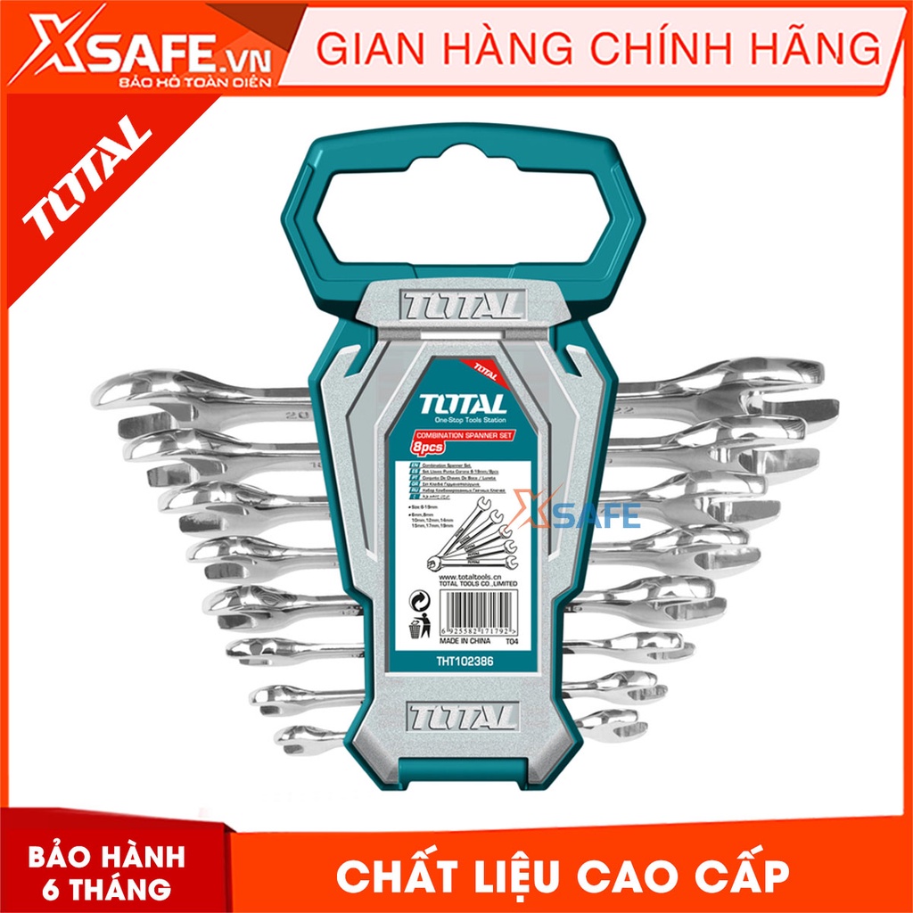 Bộ cờ lê hai miệng TOTAL THT102386 6-22mm thiết kế thông minh Cờ lê chất liệu Cr-V cao cấp chống cong vênh, không rỉ sét