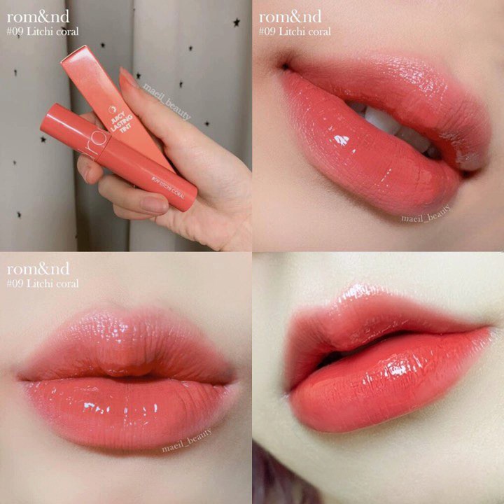 Son Tint Bóng Romand Juicy Lasting Tint #09 LITCHI CORAL