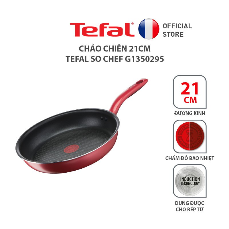 Chảo chiên Tefal So Chef size 21, 24, 28cm G1350295/G1350495/G1350695_Hàng chính hãng