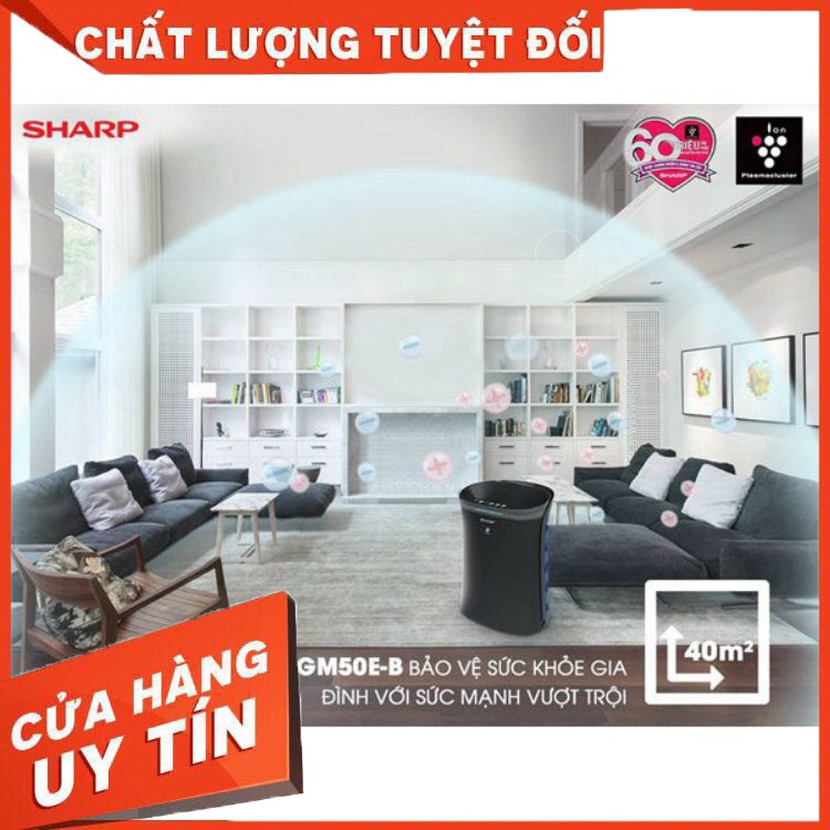 [Giá KM]  Máy lọc không khí bắt muỗi Sharp FP-GM50E-B , 40 m2 - Bảo hành chính hãng 12 tháng - hàng chất lượng, giá tốt 