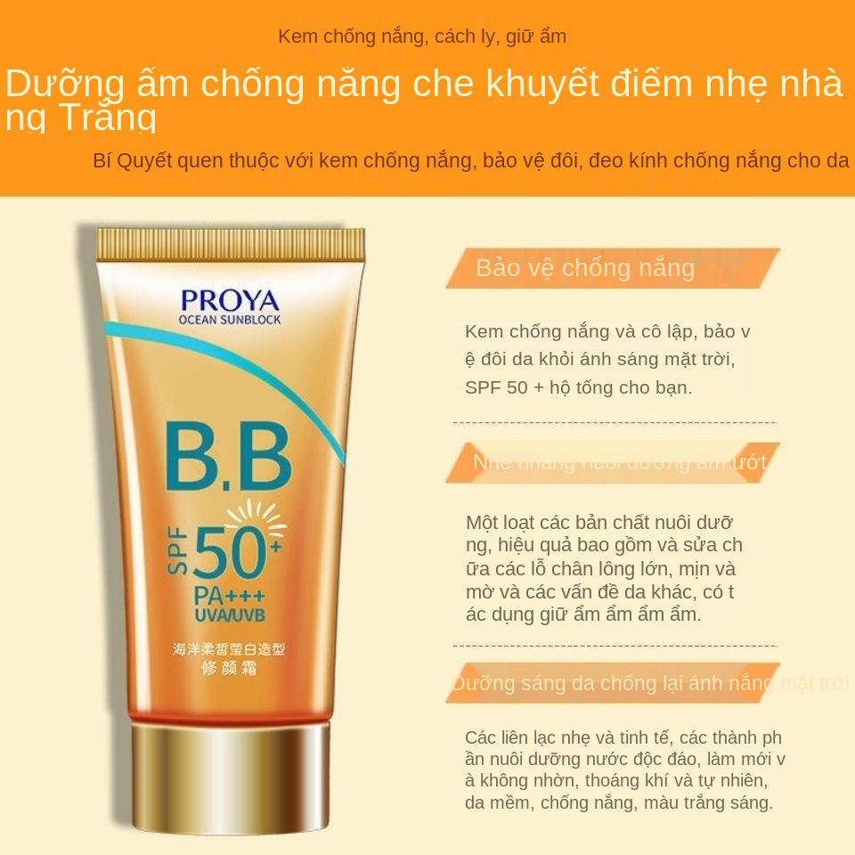 Kem chống nắng Proya 50 lần cách ly làm trắng dưỡng ẩm bb cream sửa chữa che khuyết điểm tia cực tím tất cả trong một