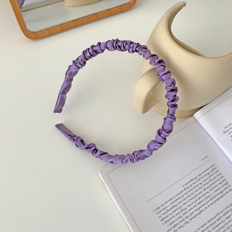 Băng đô cài tóc rửa mặt lụa satin cute cho bé gái Alaba