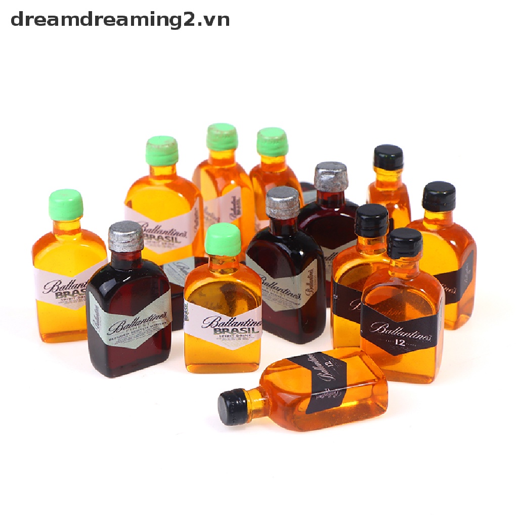 Bộ 5 Mô Hình Chai Rượu mini Tỉ Lệ 1 / 12 Dùng Để Trang Trí Nhà Búp Bê