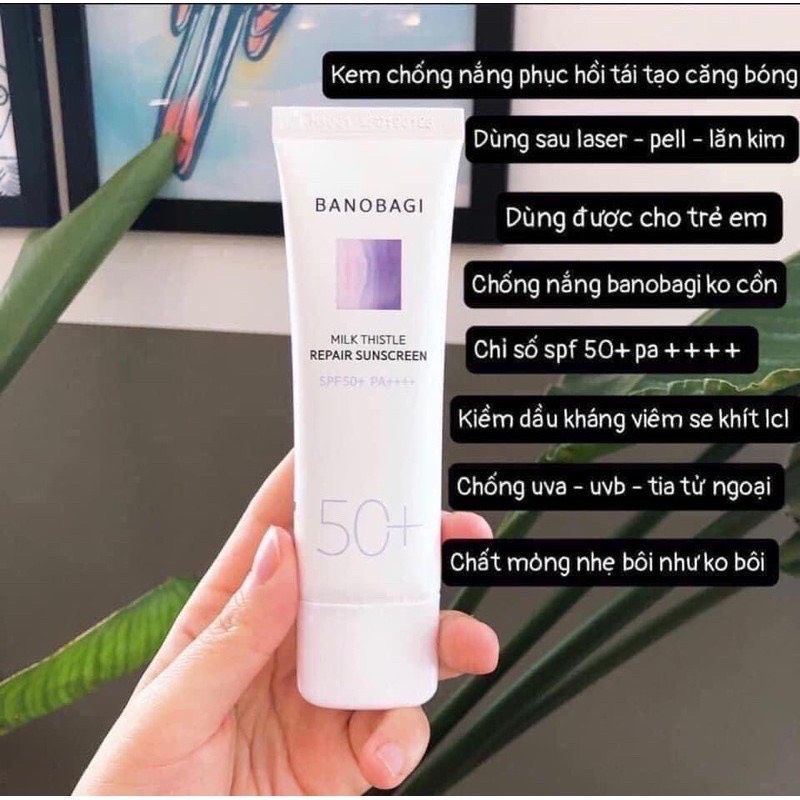 Kem chống nắng không màu  Repair sunscreen banobagi 50+ pa++++