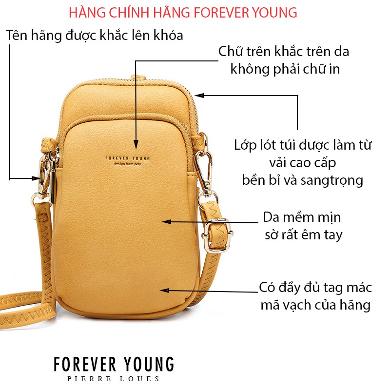 Túi Đeo Chéo Nữ Đựng Điện Thoại FOREVER YOUNG Nhiều Ngăn Tiện Dụng Chất Cực Đẹp FY02