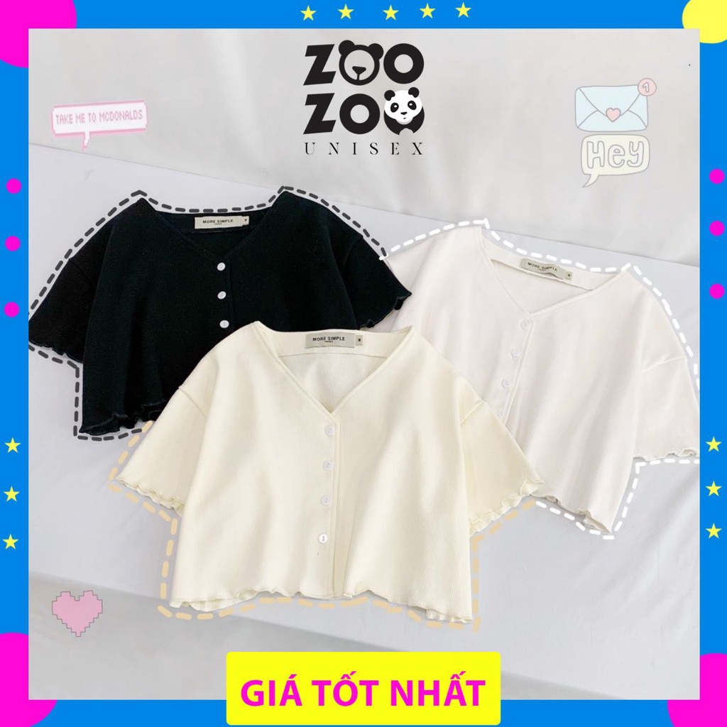 Áo Croptop Nữ Bèo Cổ V SIRI Tay Ngắn Form Rộng Ulzzang (4 Màu)