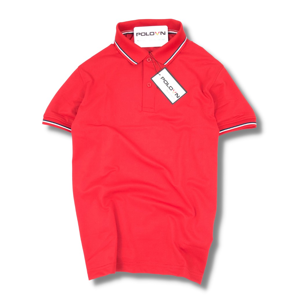 Áo thun Polo nam cổ bẻ Basic màu Đỏ Phối Viền trẻ trung, vải cá sấu - không xù lông, không ra màu, thấm hút mồ hôi | BigBuy360 - bigbuy360.vn