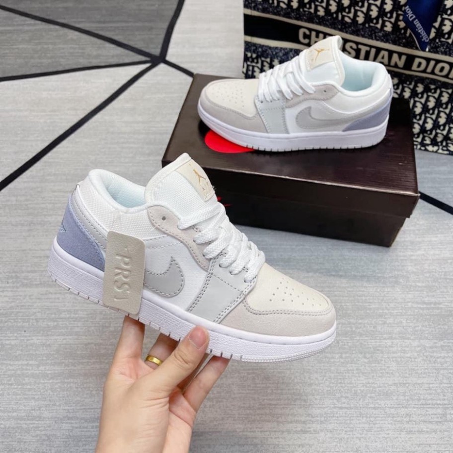 Giày thể thao jd1 xám gót xanh cổ thâp nam nữ, giày sneaker , giày thời trang full bot vietmax86 | BigBuy360 - bigbuy360.vn
