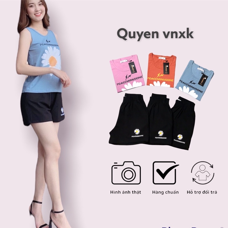 Bộ đồ mặc nhà nữ mùa hè,áo sát nách cotton,quần umi sóc,mặc nhà,đi chơi,phom rộng đẹp