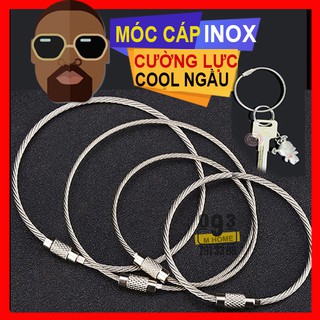 Combo 2 dây cáp inox treo chìa khóa, dây treo đa năng dài 5cm