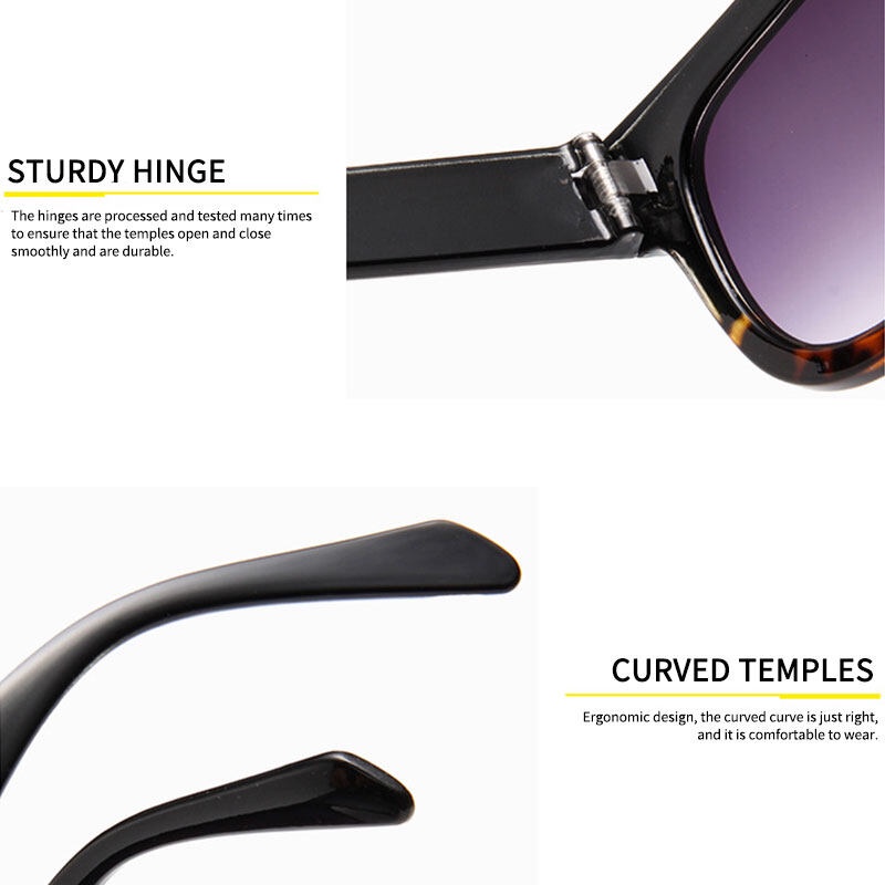 Kính Mát PTQ Tròng Màu Gradient Họa Tiết Da Báo Thời Trang Cho Nữ