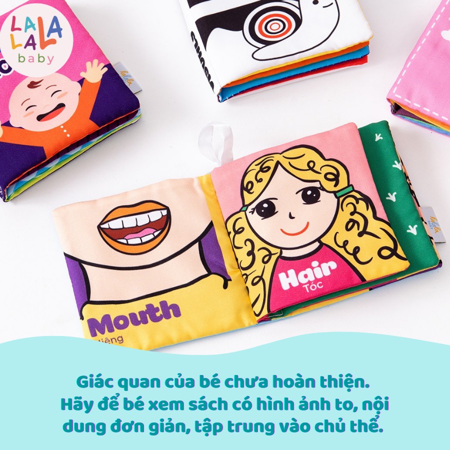 [LIFEMALL9915 - 12% đơn 99K] Bộ sách vải cho bé Lalala Baby nhiều chủ đề thú vị. Mini cloth book