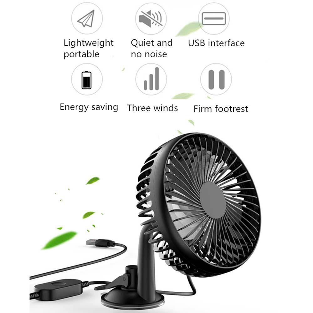 Quạt Làm Mát Mini 3 Tốc Độ 360 Độ Dạng Cốc Hút Tiện Dụng Cho Xe Hơi / Nhà Cửa
