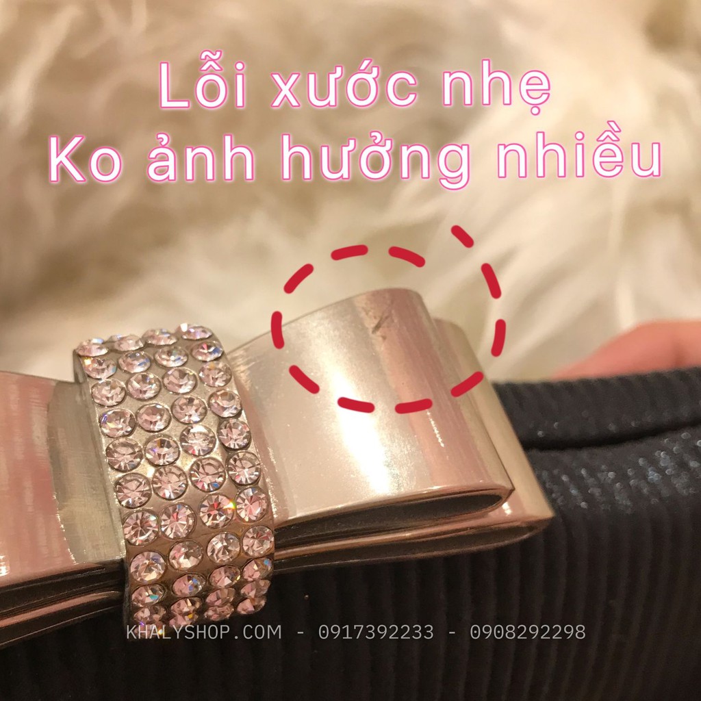 [Sale lỗi nhẹ] Bóp đầm clutch dạ hội dự tiệc sang trọng đeo chéo xách tay màu đen kiểu khóa nơ siêu xinh cho bạn nữ