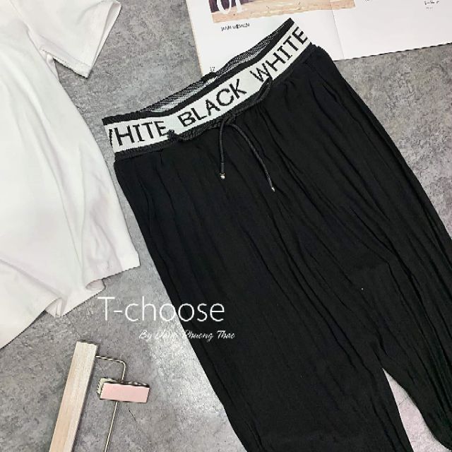 Quần nhăn cạp chữ hàng QC