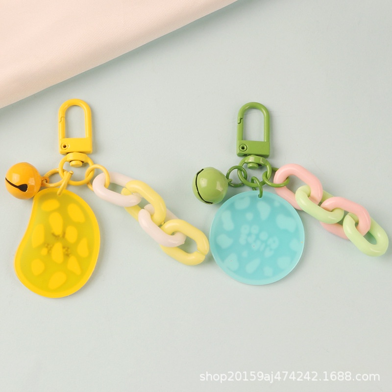 Móc Khóa Gắn Chuông Và Trái Tim Màu Sắc Ngọt Ngào Trang Trí Túi Xách